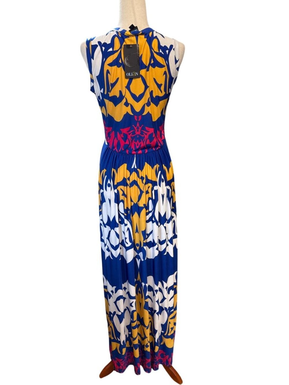 Olian Women Maxi Maternity Dress~Size L~Royal Blue Vacay Resort Outfit NWT L5 11 - Picture 7 of 13
